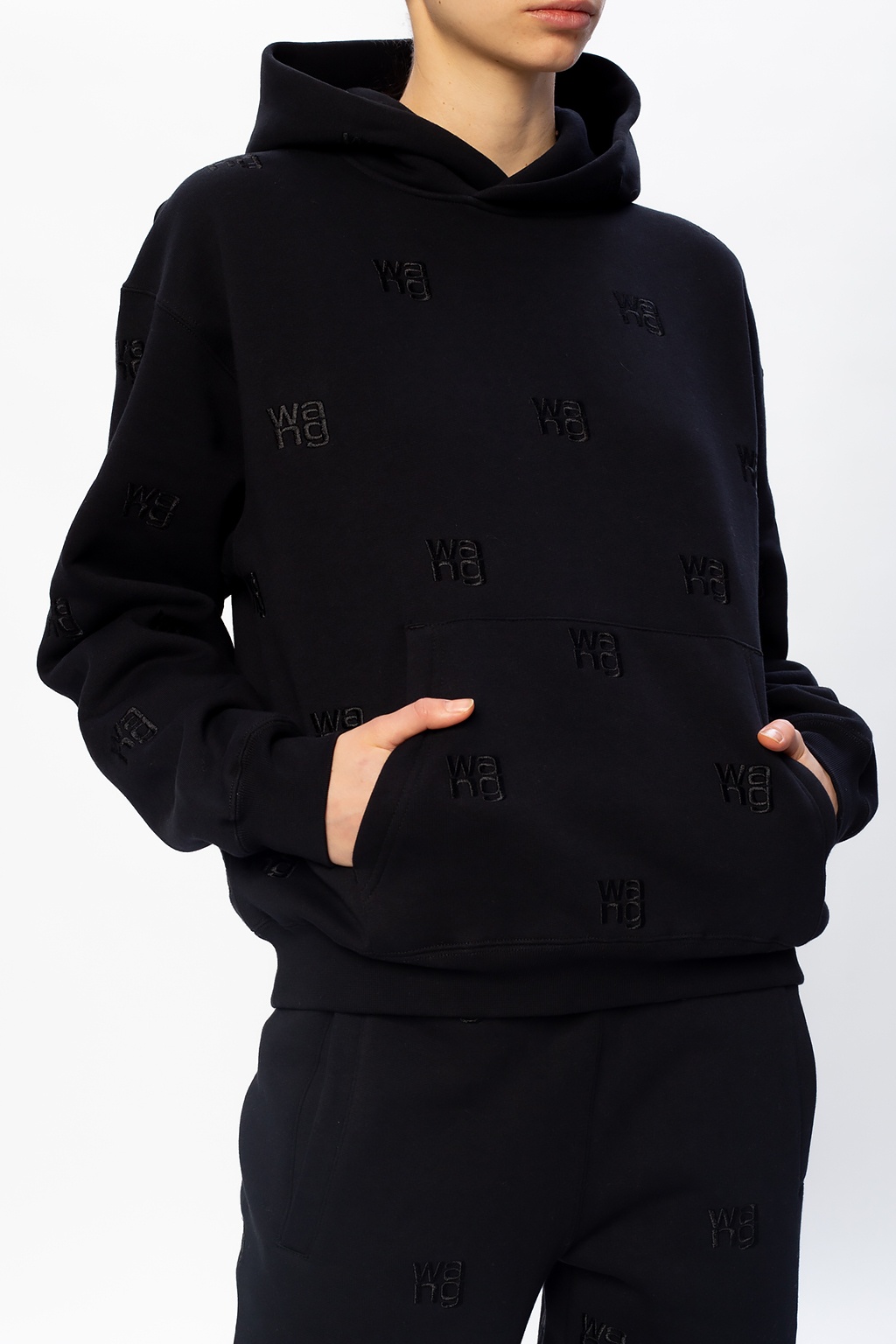 Black Logo-embroidered hoodie Alexander Wang - Vitkac Canada